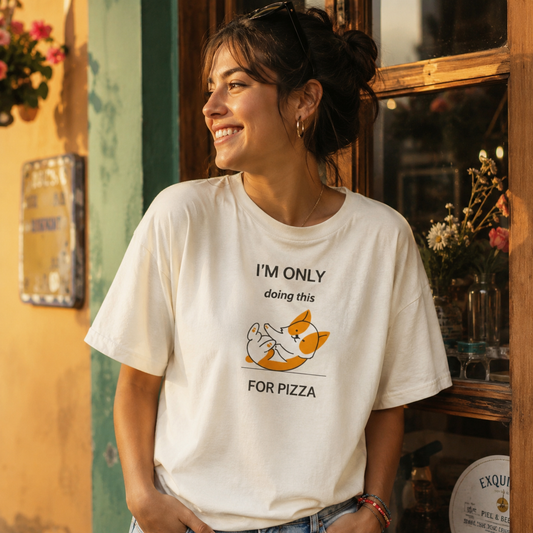Doing it for Pizza - Unisex Oversized Tee