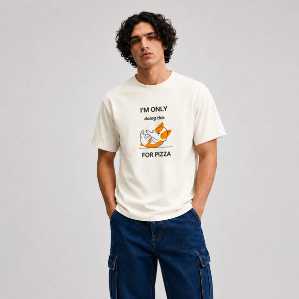 Doing it for Pizza - Unisex Oversized Tee