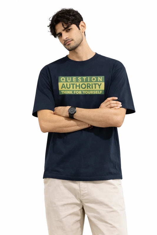 Question Authority - Unisex Oversized Tee