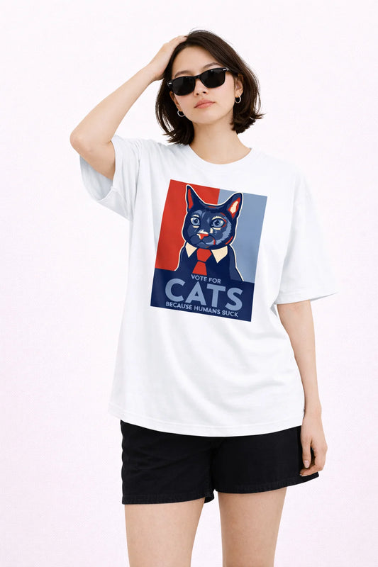 Vote For Cats - Unisex Oversized Tee