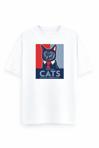 Vote For Cats - Unisex Oversized Tee